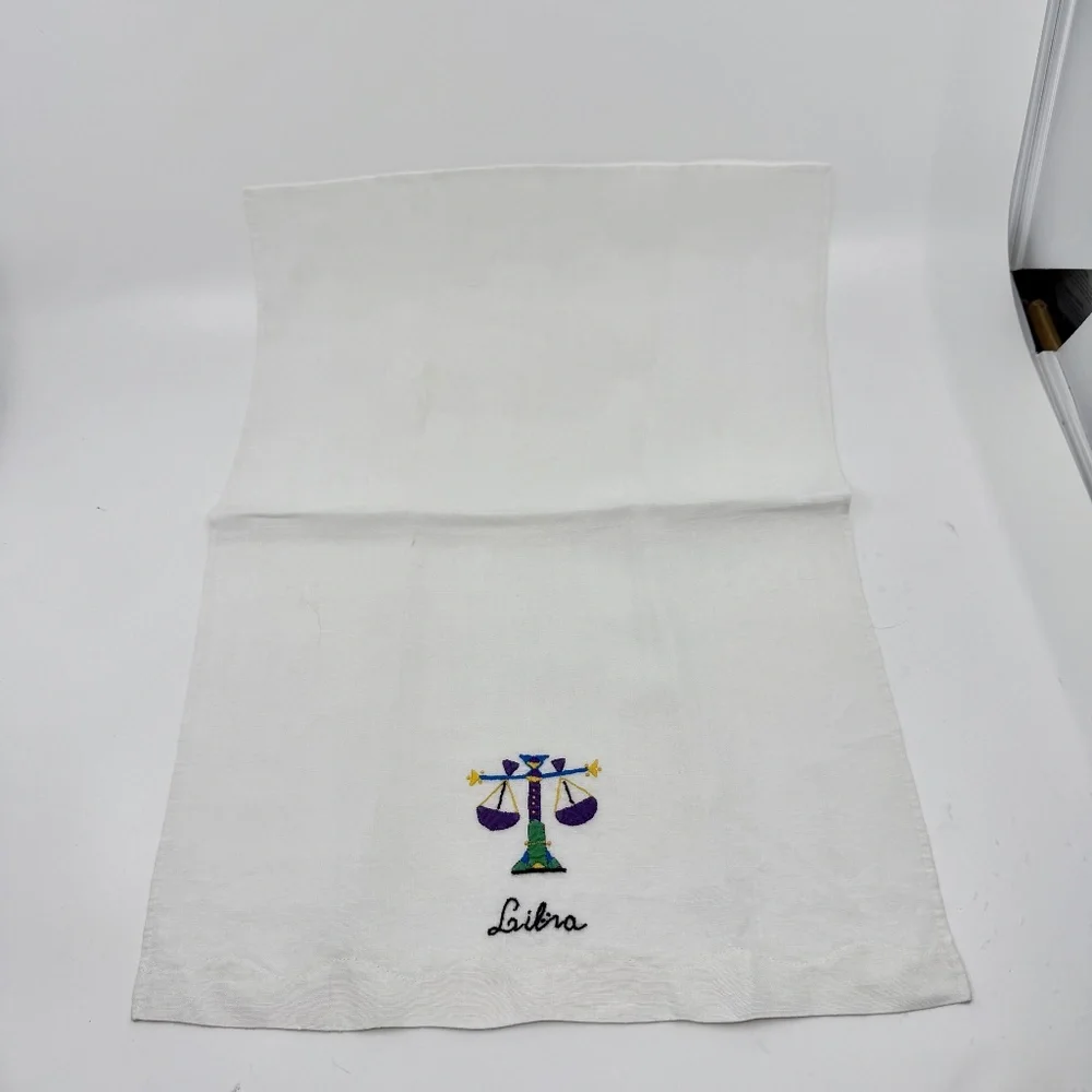 Vintage Hand Embroidered Libra Madeira Fingertip Towel